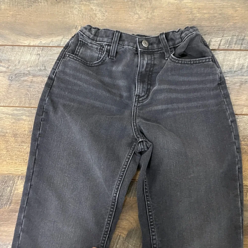 Old Navy Girls Size 12 High-Rise Slouchy Straight Built-In Tough Jeans Black